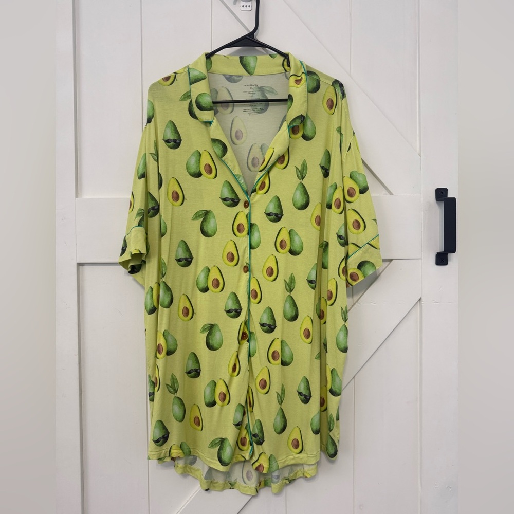 Posh‎ Peanut Womens Pajama Top avocados Feminine Comfy Lounge Luxe Sleep 3XL
